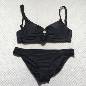 Bar III Resort Solids Ring Detail Tie-Back Bikini Top And Hipster Bottoms